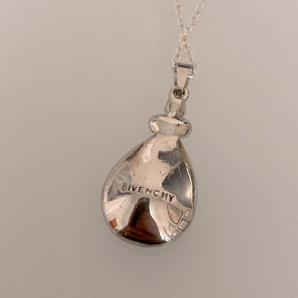 Givenchy Silver Necklace with Blue Teardrop Pendant - Picture 3 of 5